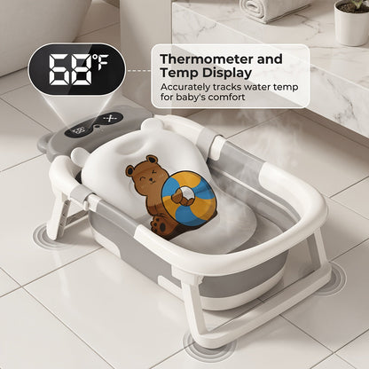 Baby Bathtub - Portable Foldable Non-Slip – Collapsible Newborn Toddler – view 7