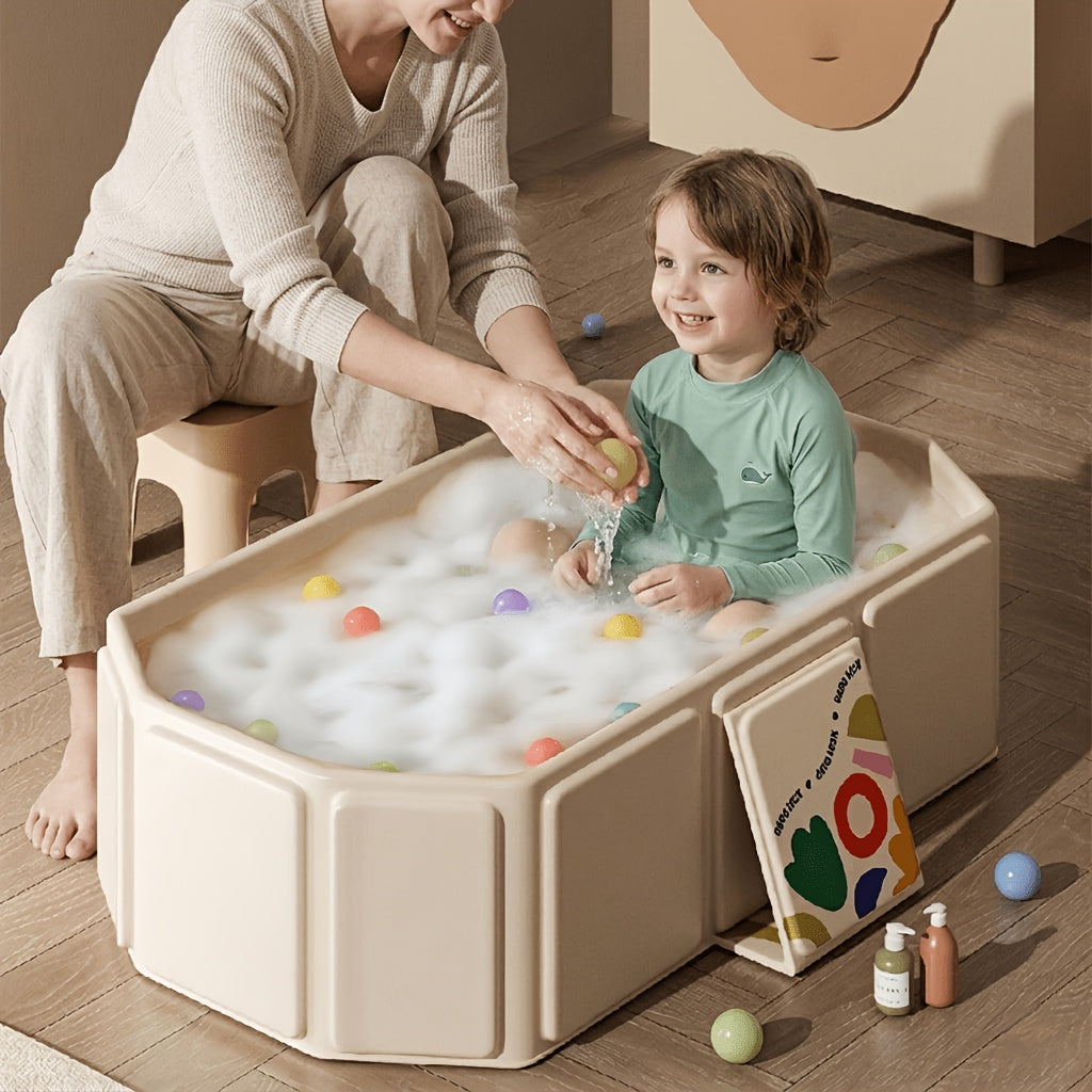 Baby Bathtub - Portable Foldable Non-Slip – White / Green – view 3