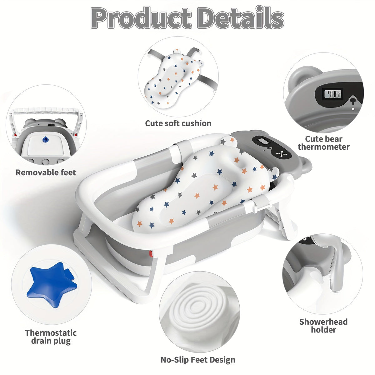 Baby Bathtub - Portable Foldable Travel Soft 1765 – view 6