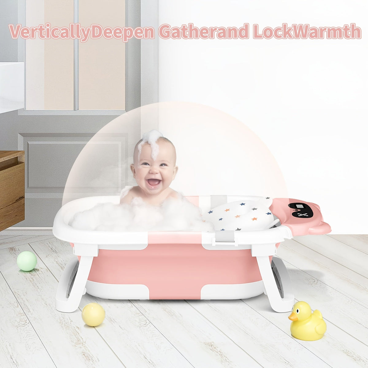 Baby Bathtub - Portable Foldable Travel Soft 1765 – view 8