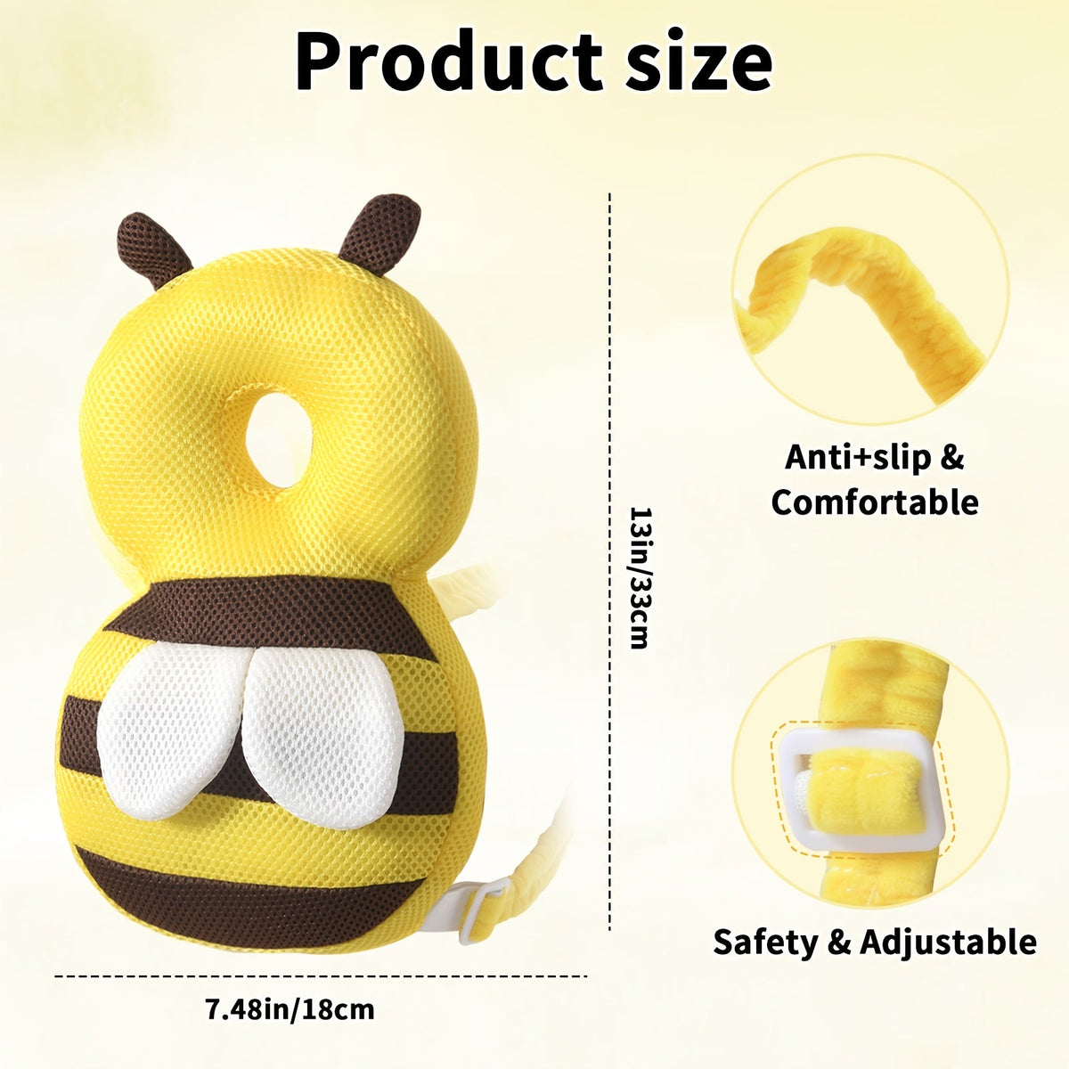 Baby Bee Head Protection Cushion - Walking Safety Pillow – view 2