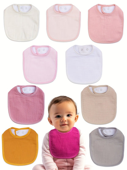 Baby Bib - 10-pcs Adjustable Muslin 10pcs – main product image