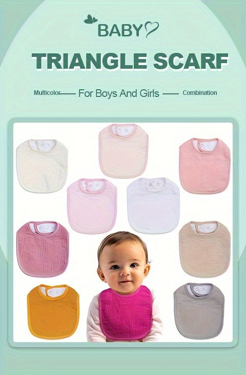 Baby Bib - 10-pcs Adjustable Muslin 10pcs – view 8