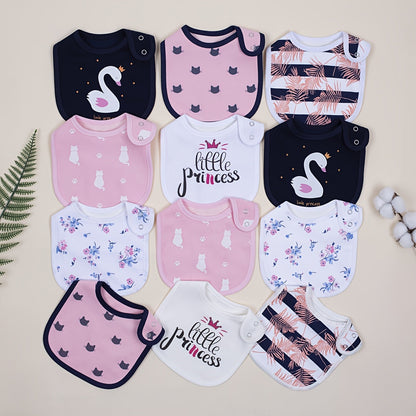 Baby Bib - 12-pcs Adjustable 12pcs Bibs – main product image