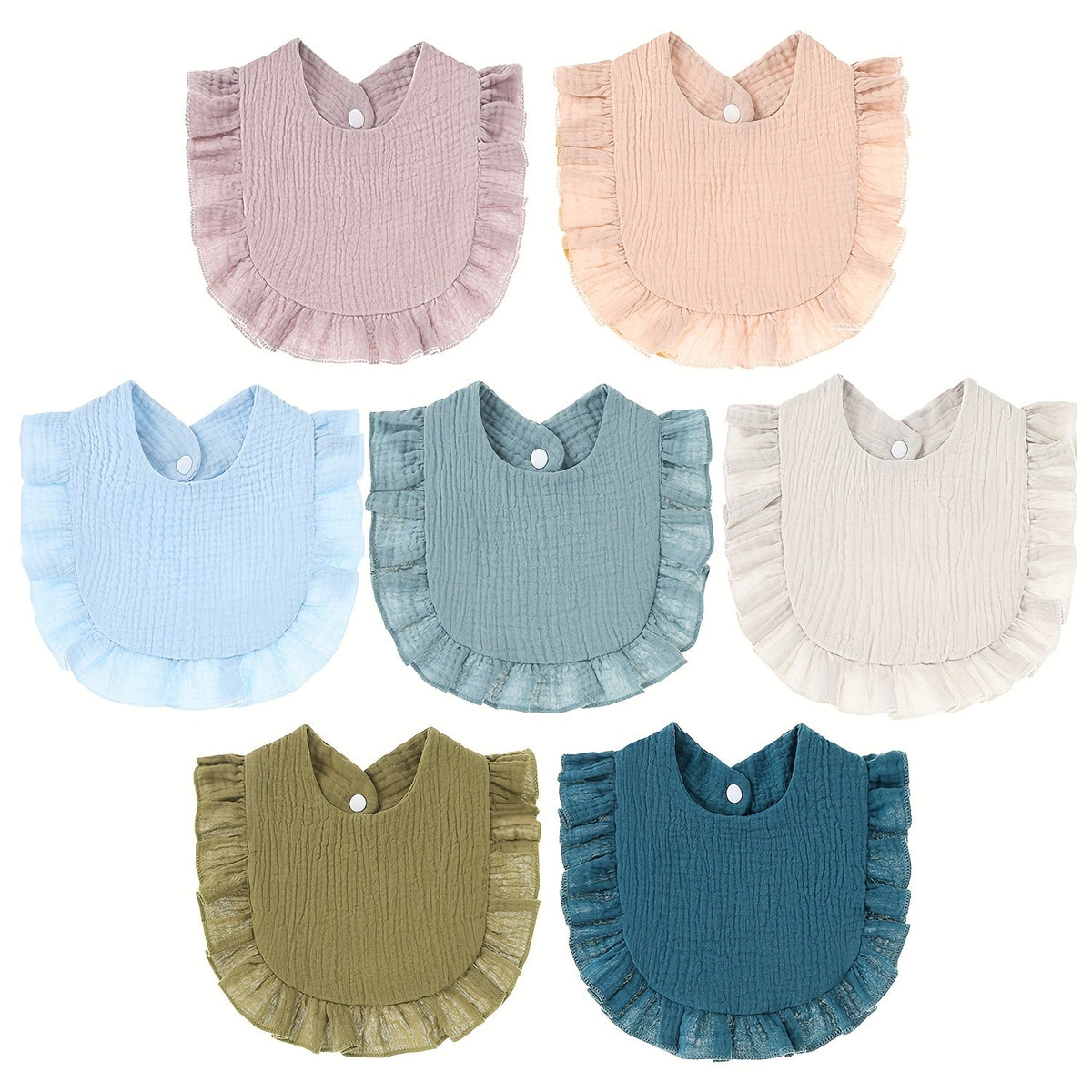 Baby Bib - 7-pack Adjustable Muslin Soft – view 7