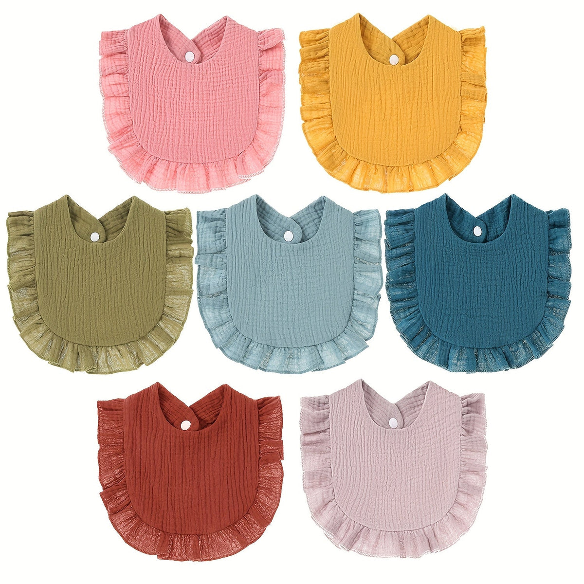 Baby Bib - 7-pack Adjustable Muslin Soft – view 8
