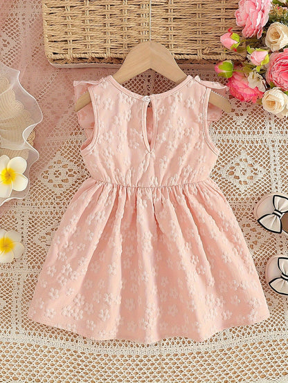 Baby Blue Floral Ruffle Dress – view 4