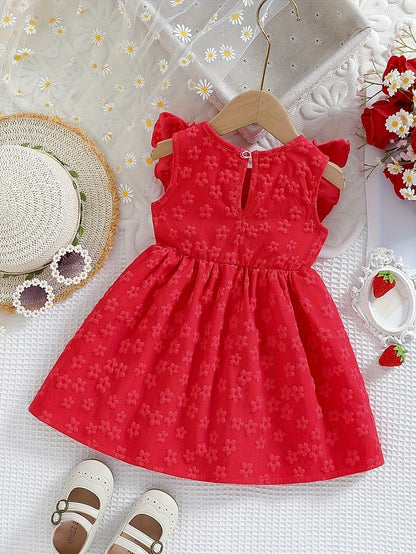 Baby Blue Floral Ruffle Dress – view 5