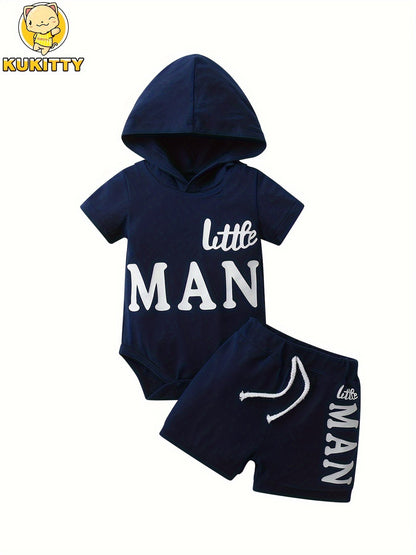 Baby Boy Graphic Romper - Short Sleeve Summer – Blue option – view 3