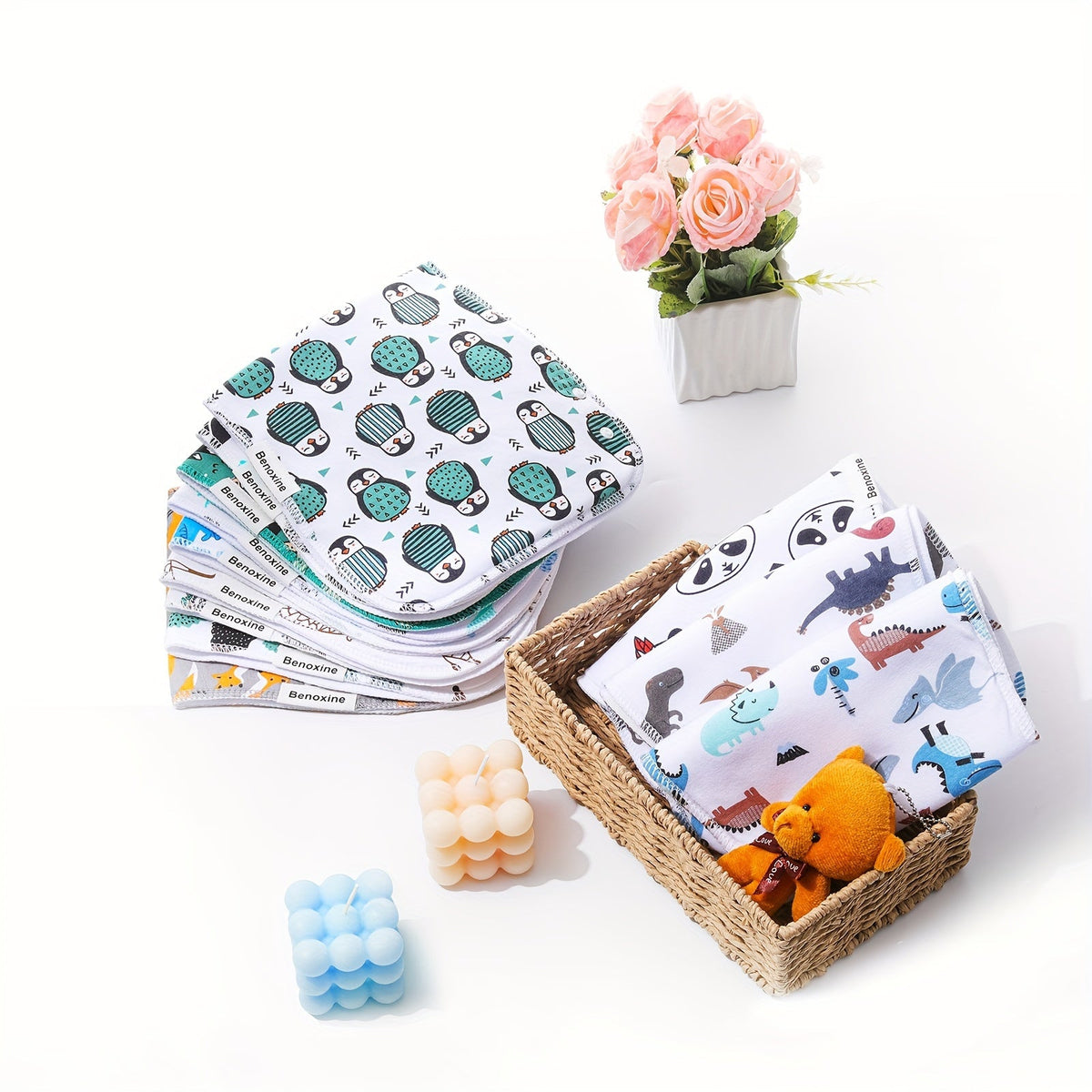Baby Burp Cloth Set - Soft Absorbent Multipack – Lace Outfit – view 5
