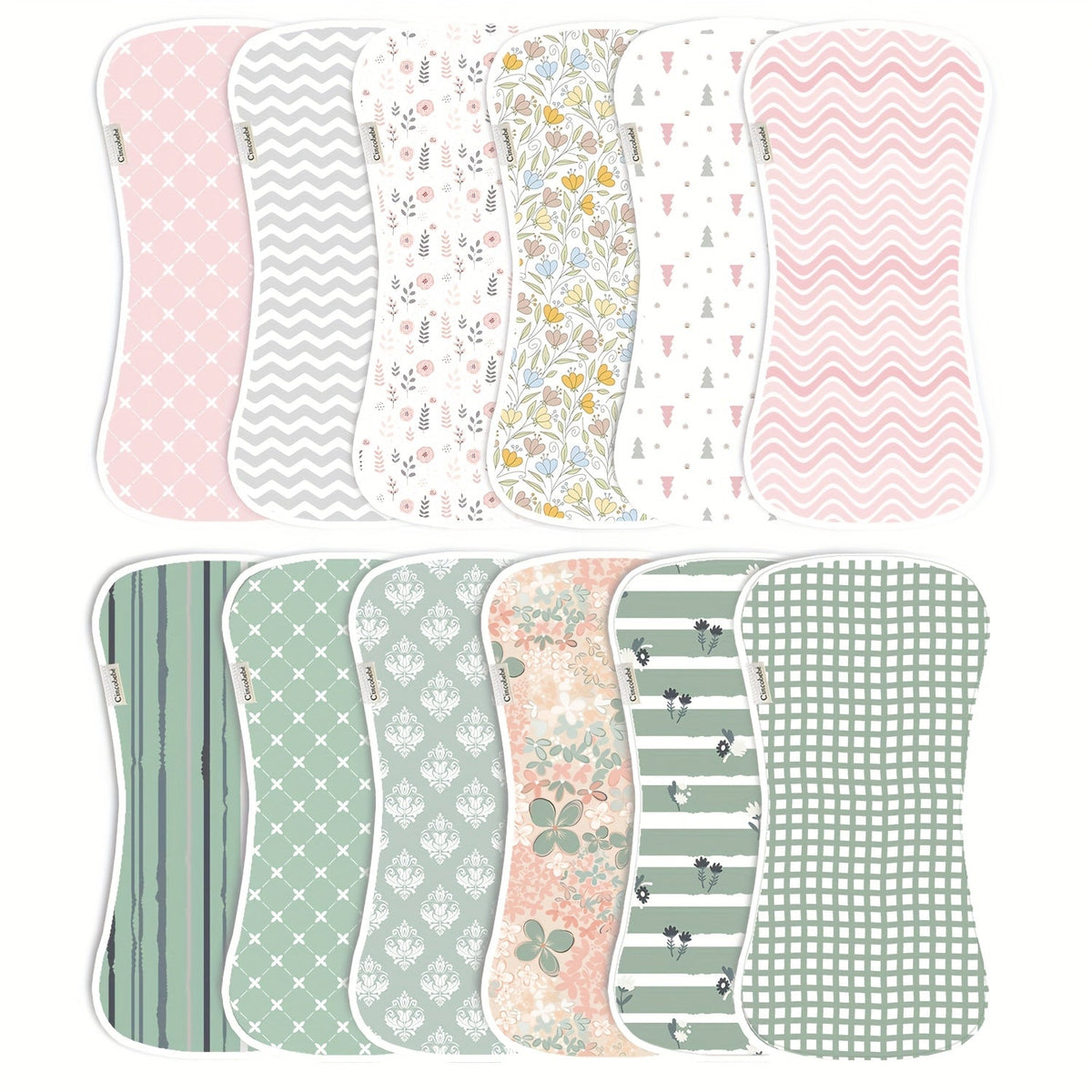 Baby Burp Cloth Set - Soft Absorbent Multipack – pink / Blue – main product image