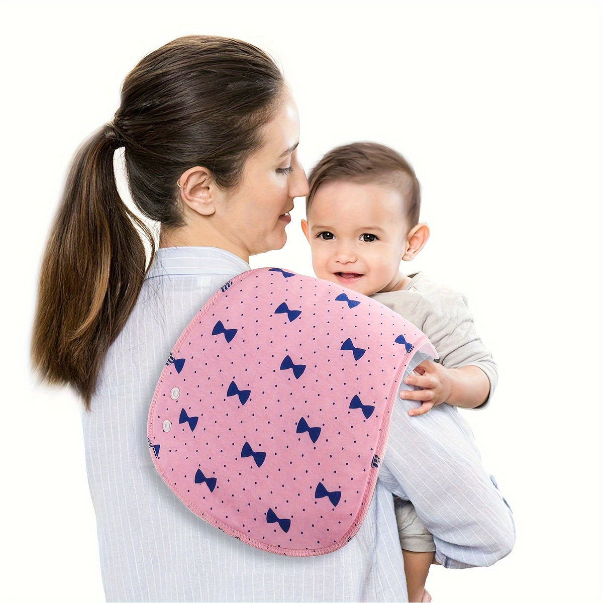 Baby Burp Cloth Set - Soft Absorbent Multipack – Rose pink polka dots – view 4