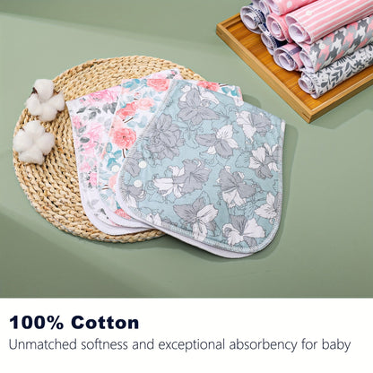 Baby Burp Cloth Set - Soft Absorbent Multipack – Rose pink polka dots – view 5