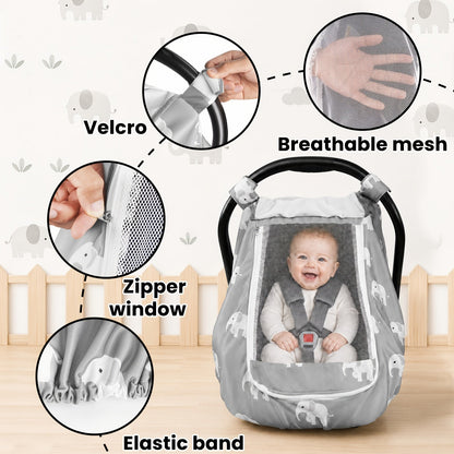 Baby Car Seat Cover - Breathable Beavtaens Covers Stretchy – view 2