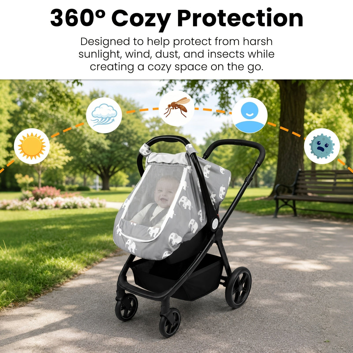 Baby Car Seat Cover - Breathable Beavtaens Covers Stretchy – view 5