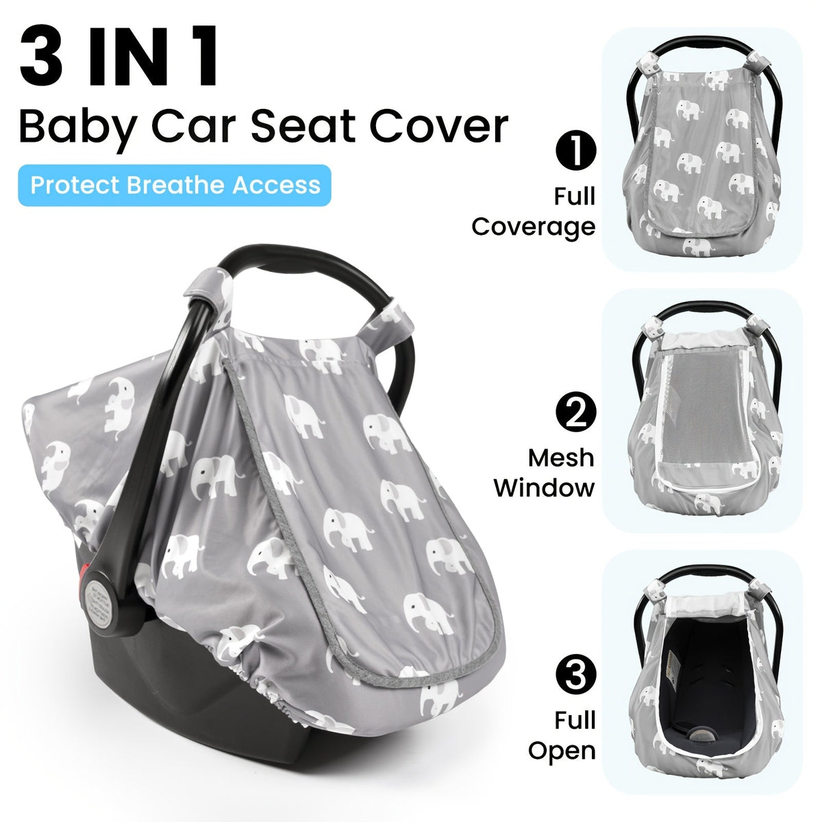 Baby Car Seat Cover - Breathable Beavtaens Covers Stretchy – view 7