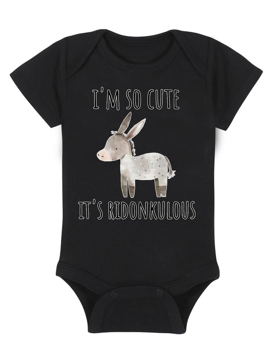 Baby Donkey Print Bodysuit - Cute Newborn Onesie – main product image