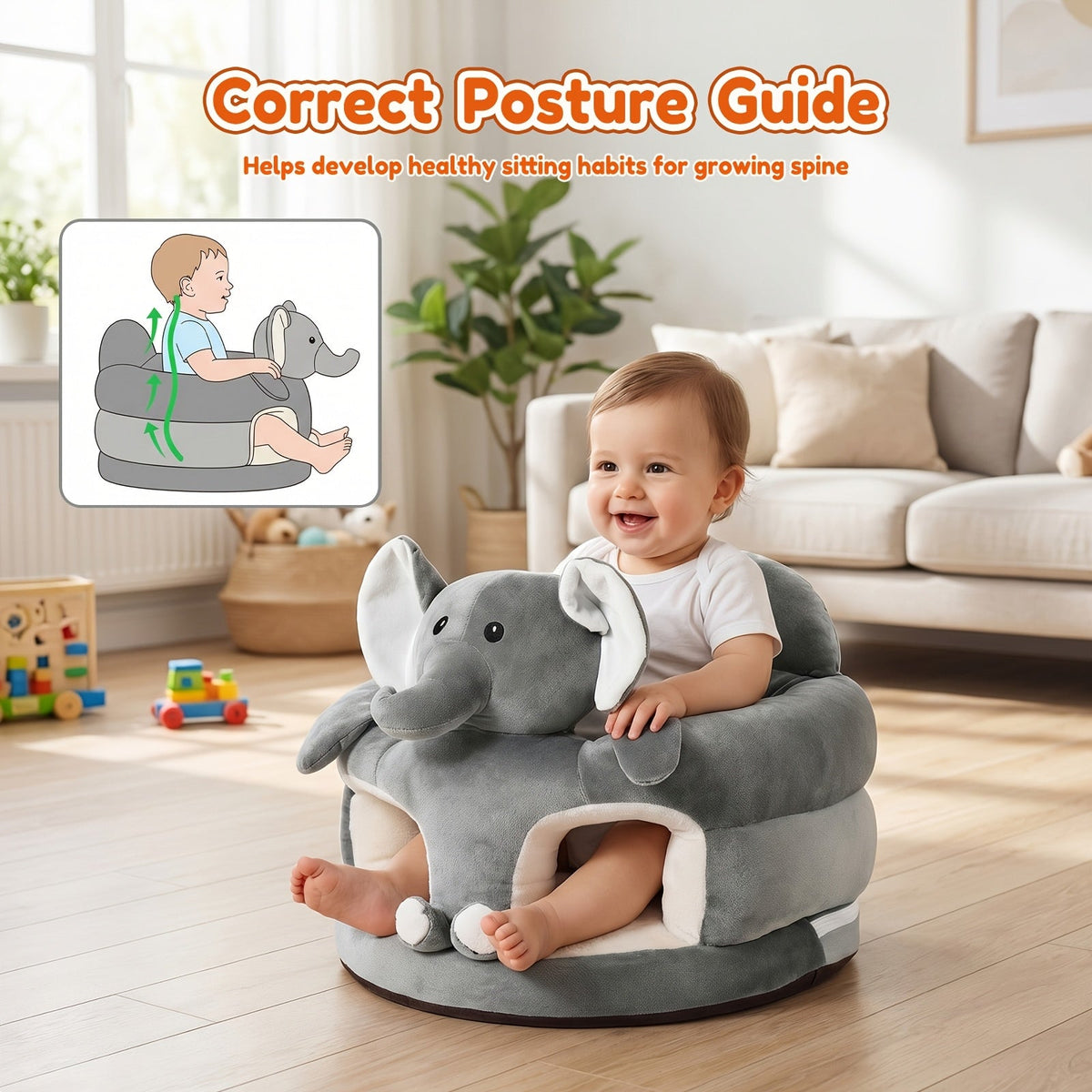 Baby Floor Seat - Sit Chair Cartoon Animals – view 4