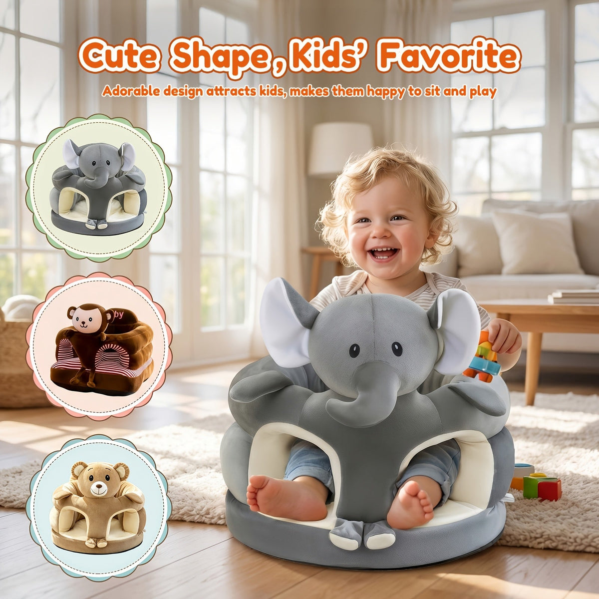 Baby Floor Seat - Sit Chair Cartoon Animals – view 6