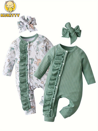 Baby Girl Animal Print Jumpsuit - Long Sleeve – view 7