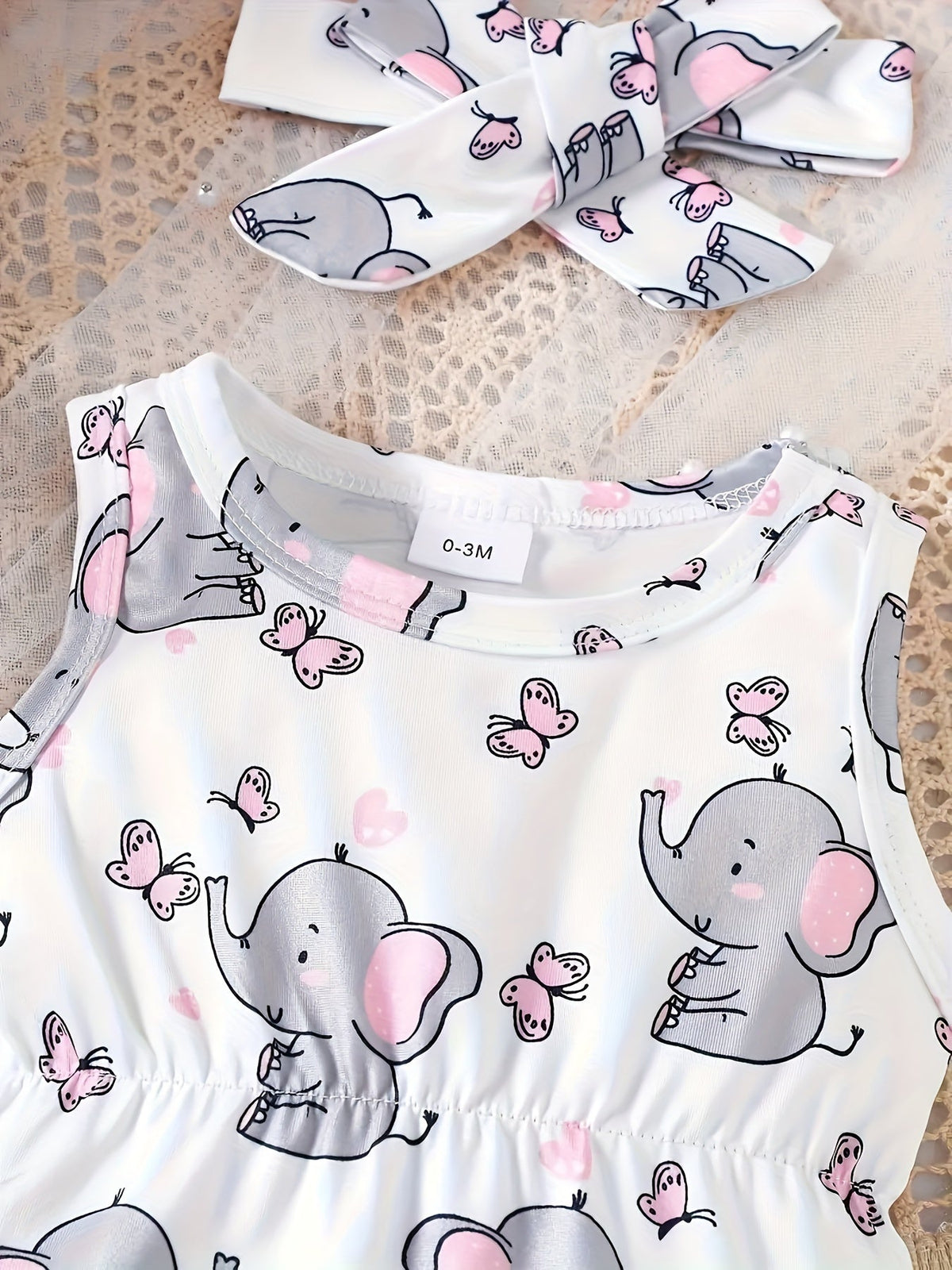 Baby Girl Butterfly Bodysuit - Sleeveless Summer – view 7