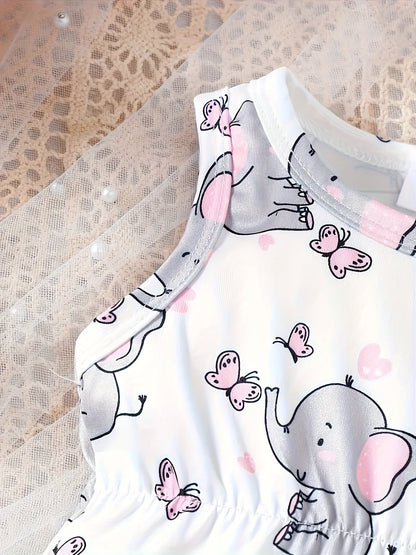 Baby Girl Butterfly Bodysuit - Sleeveless Summer – view 8