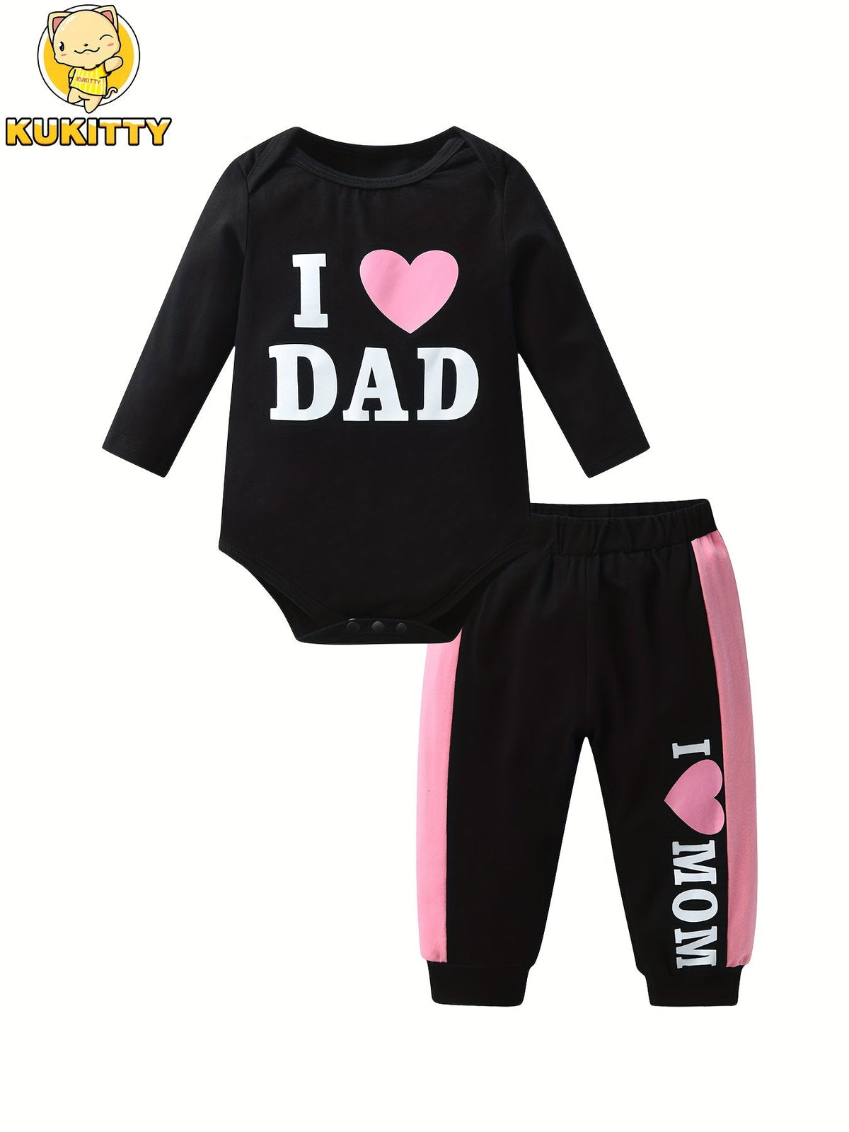 Baby Girl Casual Outfit Set – Black / White – Black option – view 2