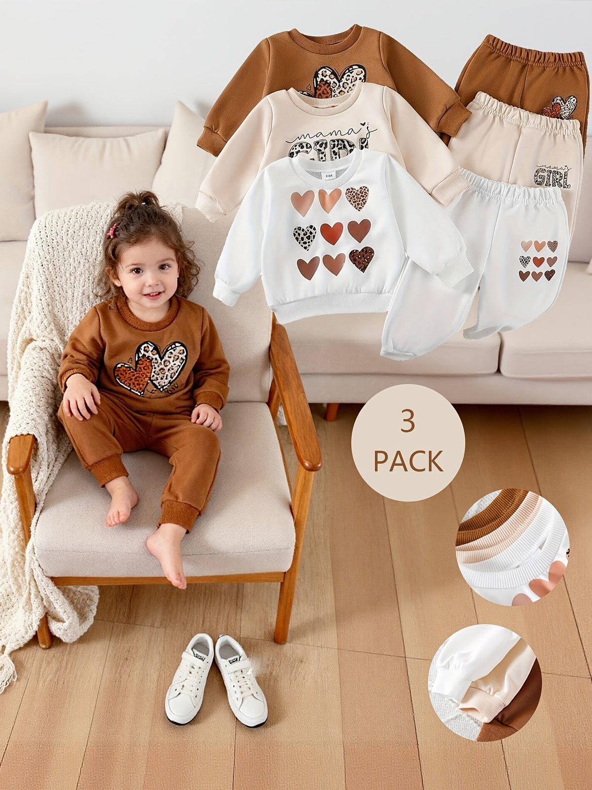 Baby Girl Casual Outfit Set - Long Sleeve Winter 8389 – view 9
