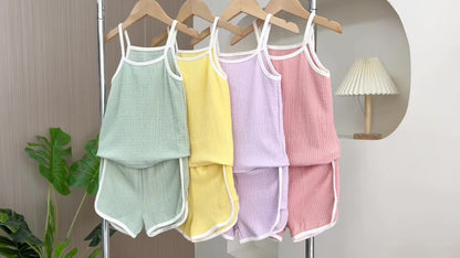 Baby Girl Casual Outfit Set - Sleeveless Summer – view 6