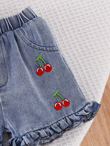 Baby Girl Denim Outfit Set - Sleeveless Summer 2405 – view 6