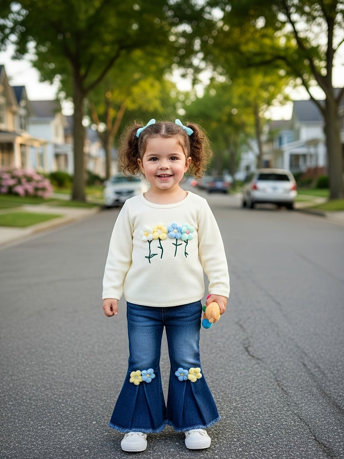 Baby Girl Floral Outfit Set - Long Sleeve Fall – view 9