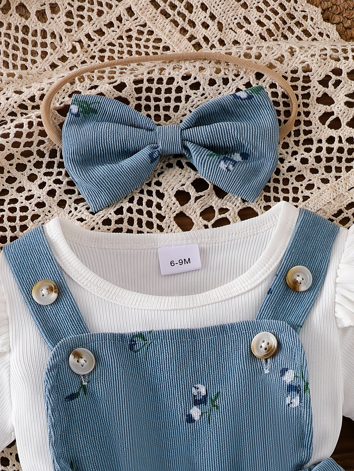 Baby Girl Floral Outfit Set - Short Sleeve Summer – view 4