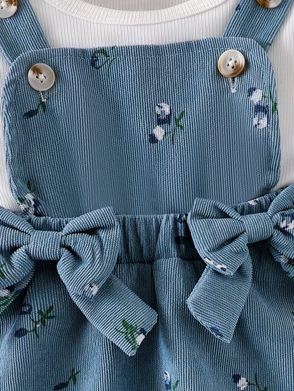 Baby Girl Floral Outfit Set - Short Sleeve Summer – view 5