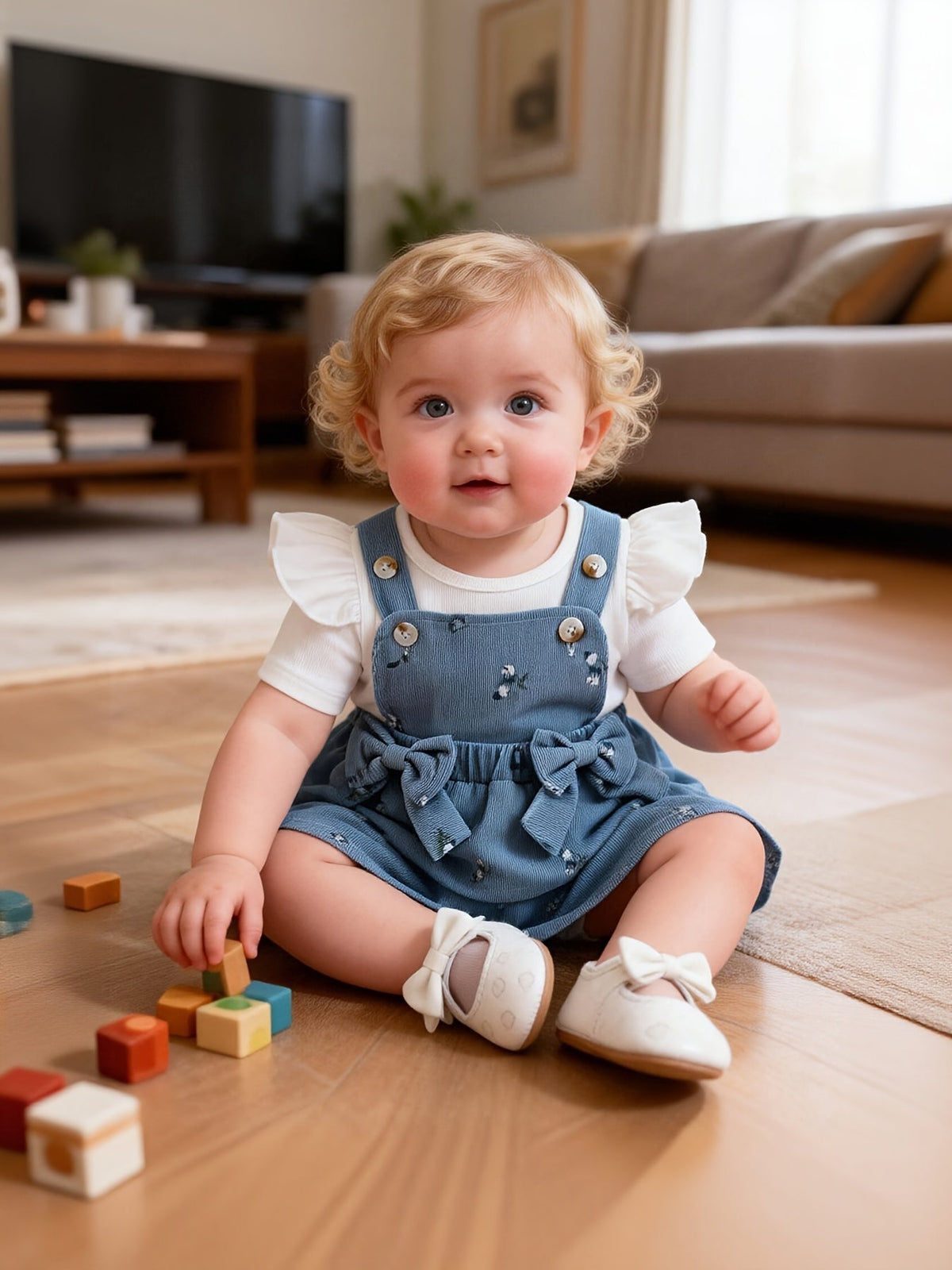 Baby Girl Floral Outfit Set - Short Sleeve Summer – view 12