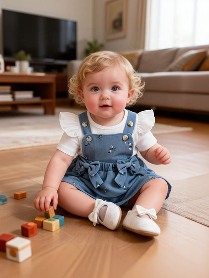 Baby Girl Floral Outfit Set - Short Sleeve Summer – view 12