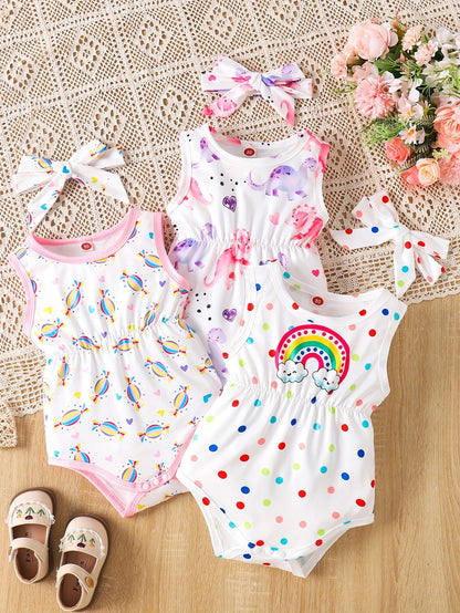 Baby Girl Tie Dye Bodysuit - Sleeveless Summer – view 3