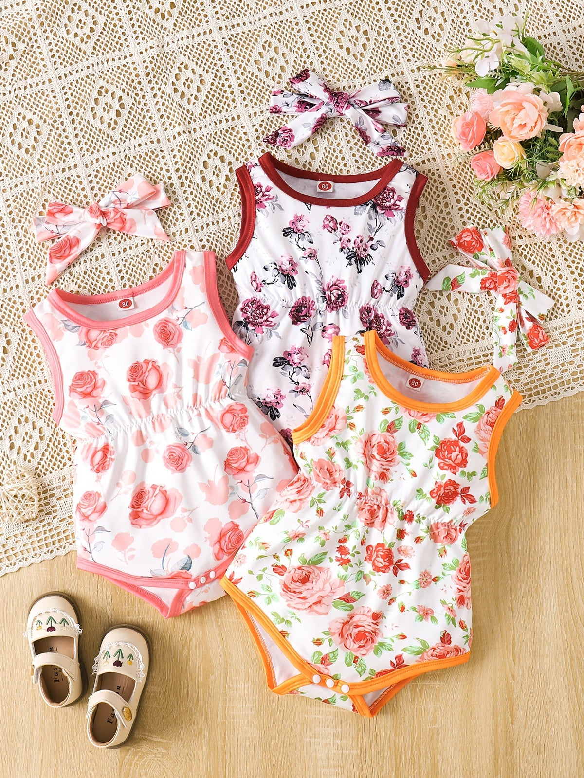 Baby Girl Tie Dye Bodysuit - Sleeveless Summer – view 4