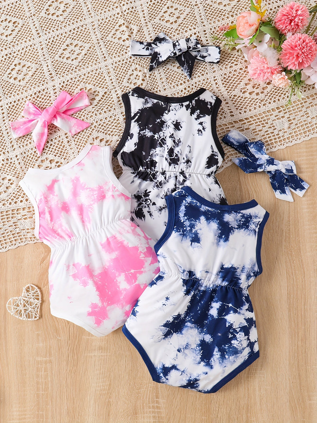 Baby Girl Tie Dye Bodysuit - Sleeveless Summer – view 6