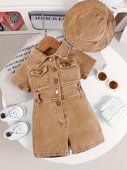 Baby Girls Outfit Set - 2-Piece Denim Summer – view 4