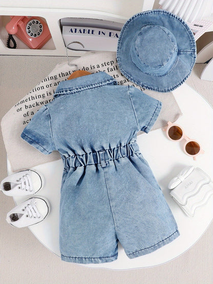 Baby Girls Outfit Set - 2-Piece Denim Summer – view 9