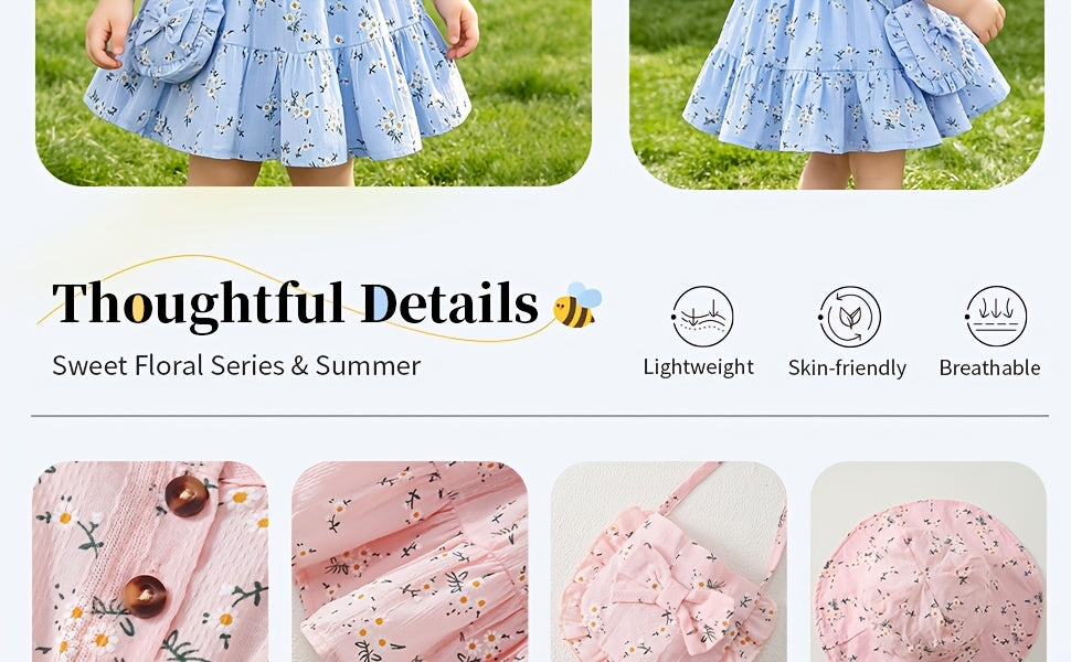 Baby Girls Outfit Set - 3-Piece Floral Ruffle – view 11