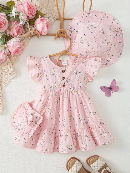 Baby Girls Outfit Set - 3-Piece Floral Ruffle – view 19
