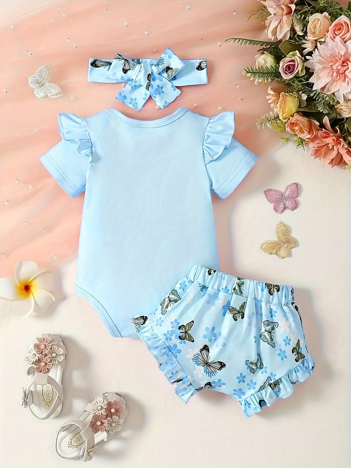 Baby Girls Outfit Set - Butterfly Print – view 4
