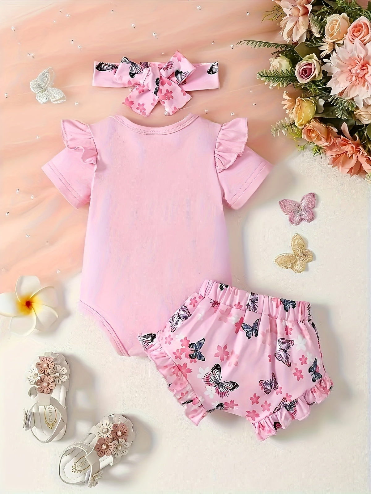 Baby Girls Outfit Set - Butterfly Print – view 5