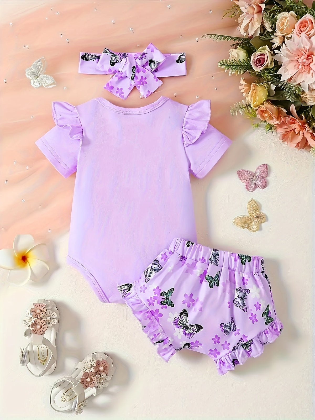 Baby Girls Outfit Set - Butterfly Print – view 6