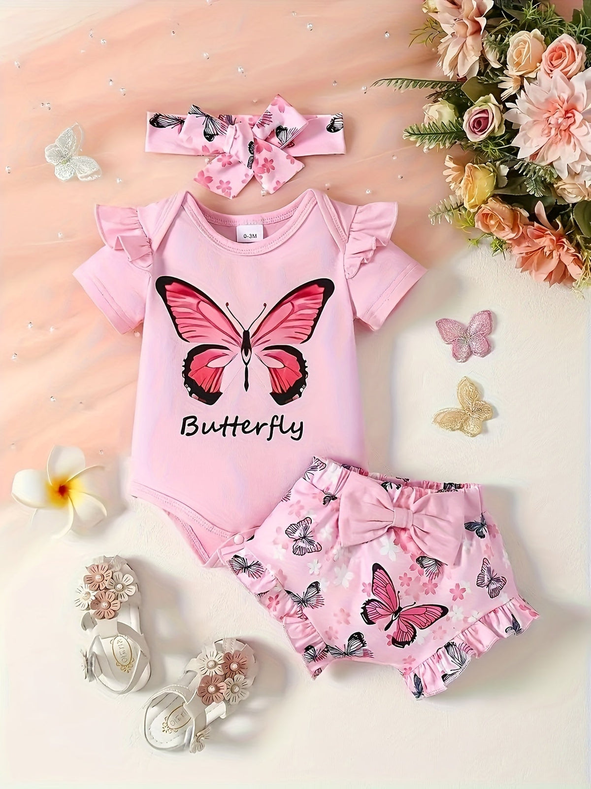 Baby Girls Outfit Set - Butterfly Print – view 12