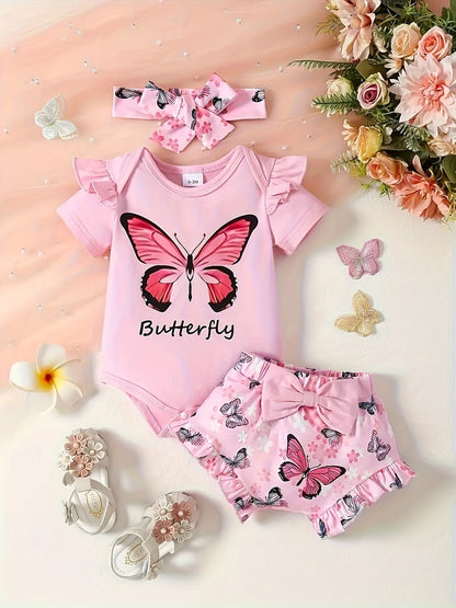 Baby Girls Outfit Set - Butterfly Print – view 12