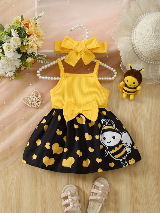 Baby Girls Outfit Set - Cartoon Print Elephant Print Summer – main product image