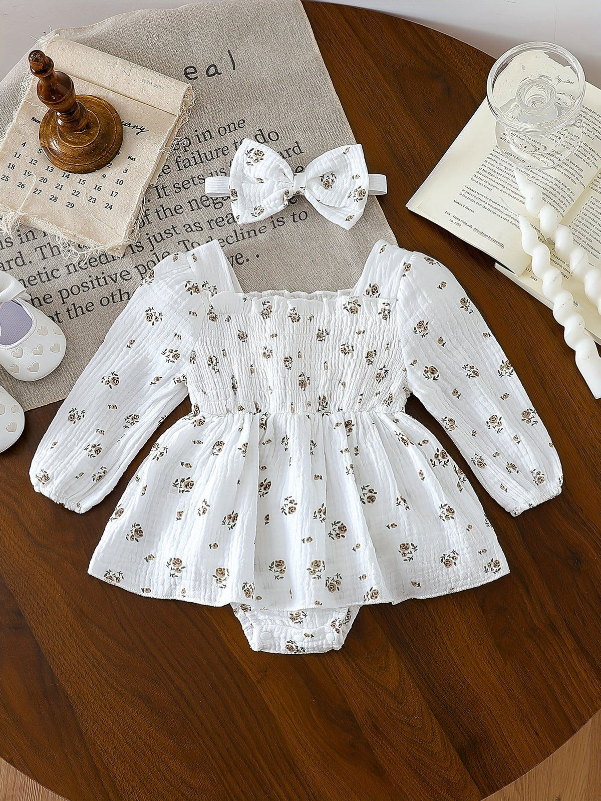 Baby Girls Outfit Set - Floral – Apricot option – view 14