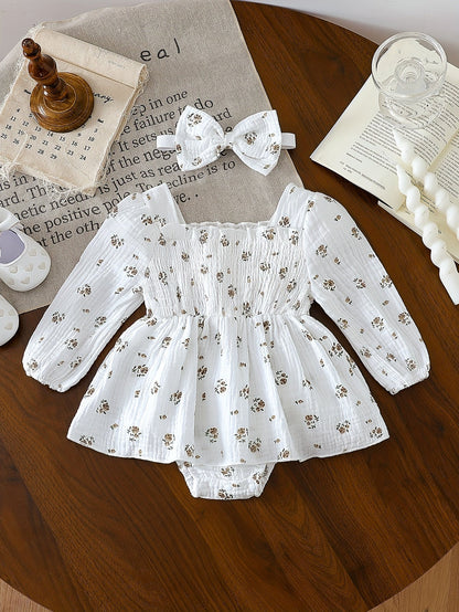 Baby Girls Outfit Set - Floral – Apricot option – view 14